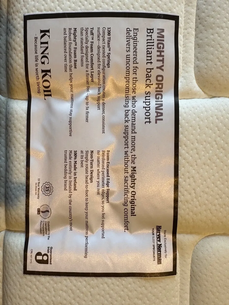 King Size King Koil Mattress - Two Months Old - Image 2