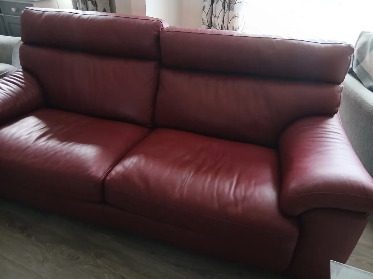 Natuzzi Leather Sofa - Image 3