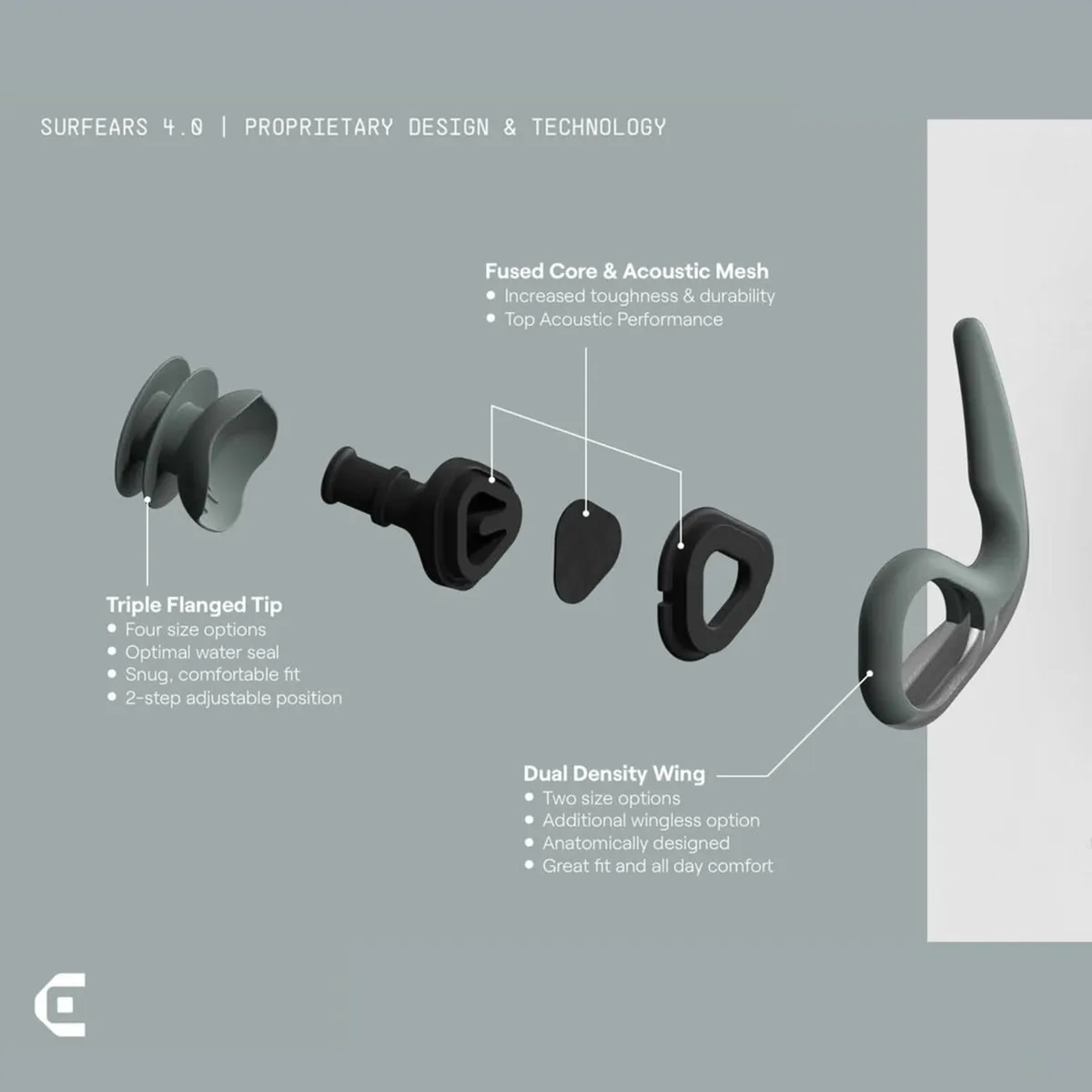 Surf Ears 4, adult: let sound in, keep water out - Image 2
