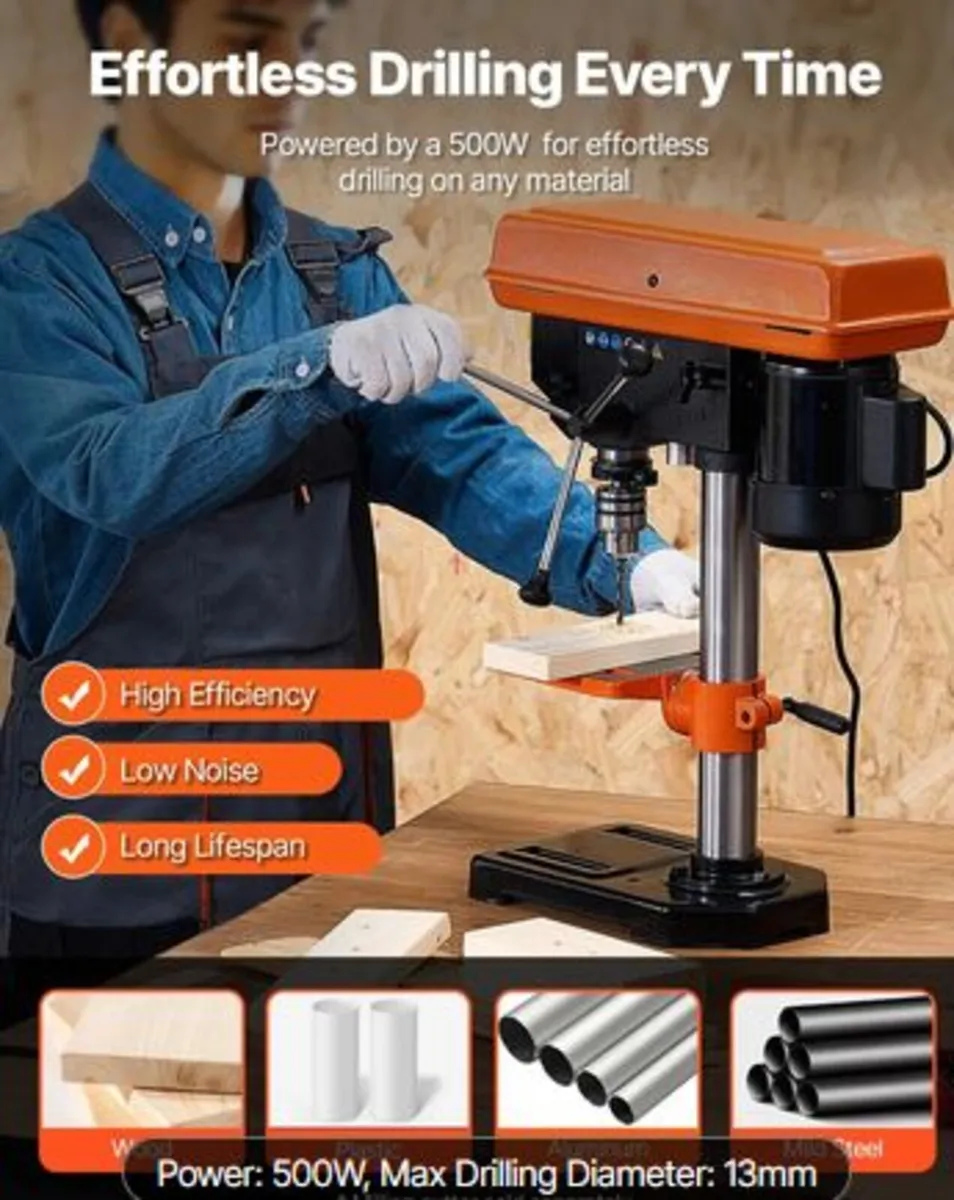 203.2mm Benchtop Drill Press,500W Induction Motor - Image 2