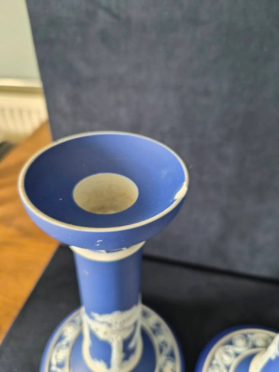 Pair Antique candlestick Wedgwood jasperware - Image 3