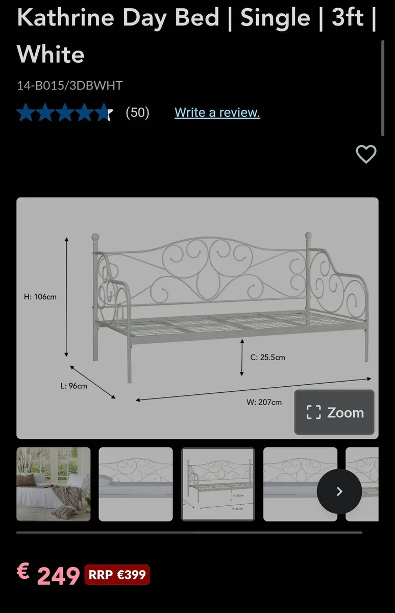 Single bed frame and Marco mattress - Image 4