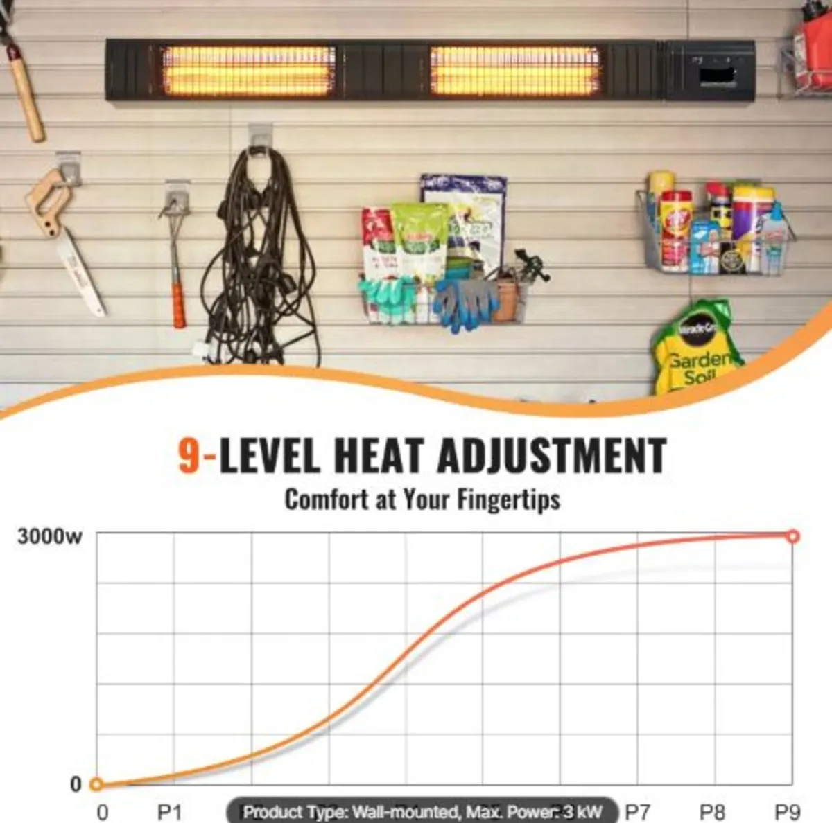 Infrared Heater, 3000W Remote Control Electric - Image 2