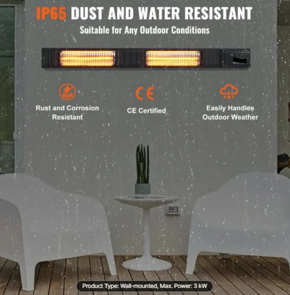 Infrared Heater, 3000W Remote Control Electric - Image 4