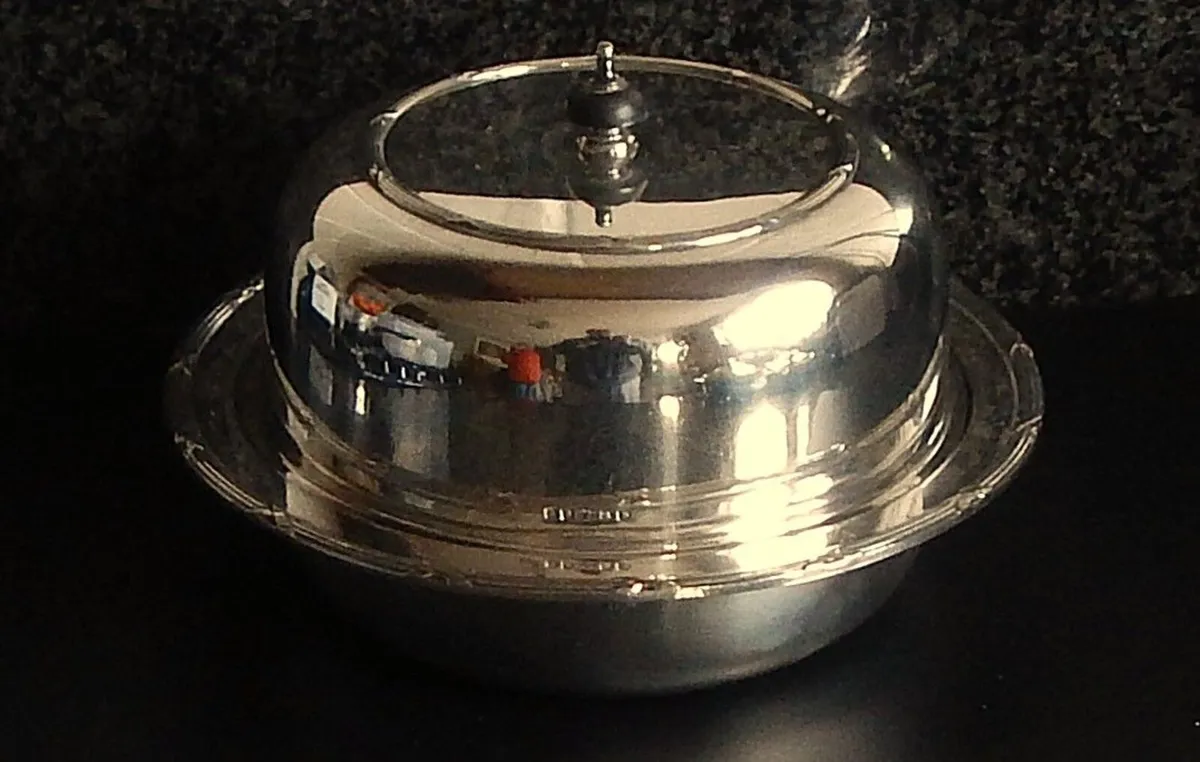 Vintage 3 Part Silver Plated Muffin Dish - Image 1