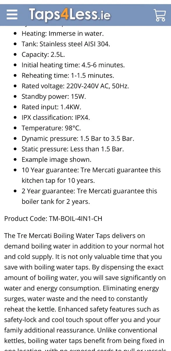Tremercati 4 in 1 boiling tap - Image 3
