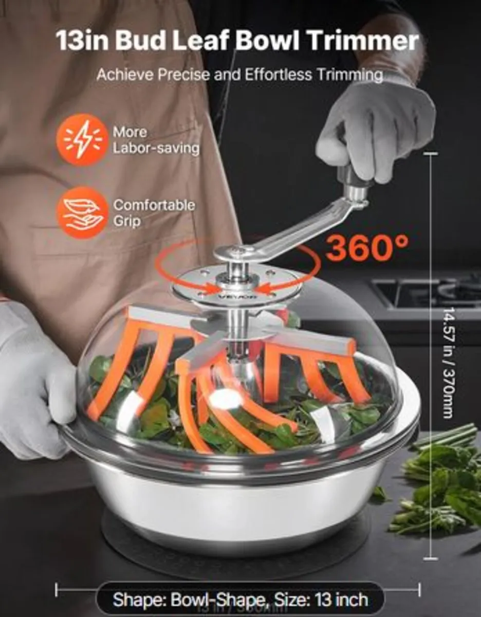 Bud Leaf Bowl Trimmer, 335 mm Manual Bud Trimmer, - Image 3