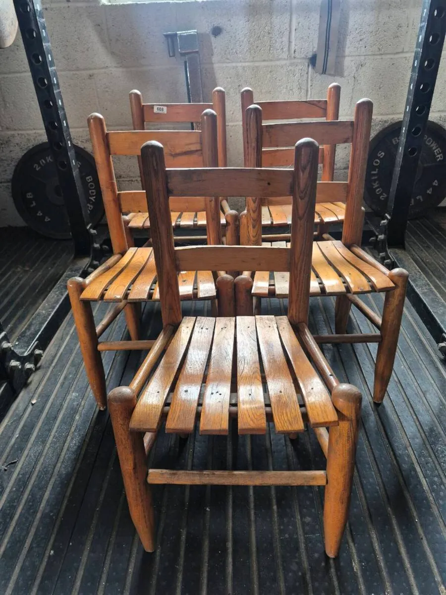 Antique pitch pine children's chairs - Image 2