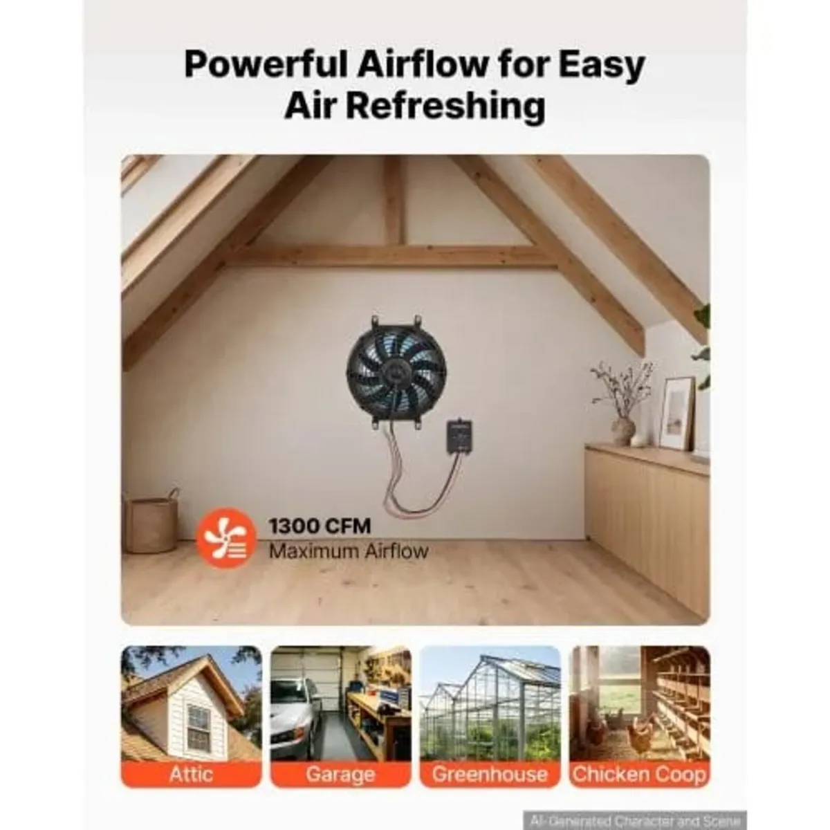 Gable Mount Fan, 30.5 cm Solar-Powered Attic Vent - Image 4