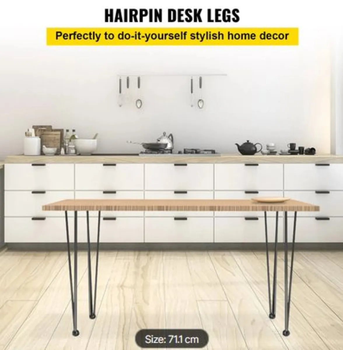 Hairpin Table Legs 71.1 cm Black Set of 4 Desk Leg - Image 2