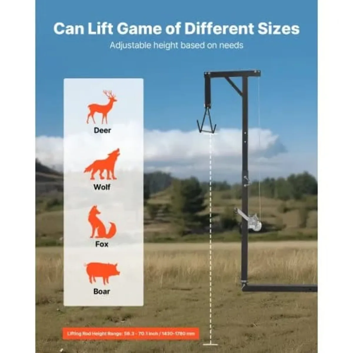 Truck Hitch Game Hoist, 300 lbs Load Capacity, Hun - Image 4
