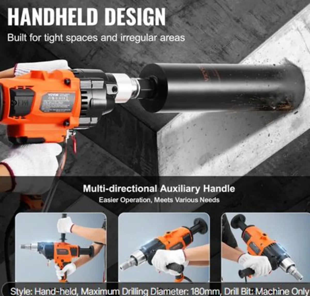 Core Drill Machine 2.03-18 cm Dia 2600W Handheld - Image 2