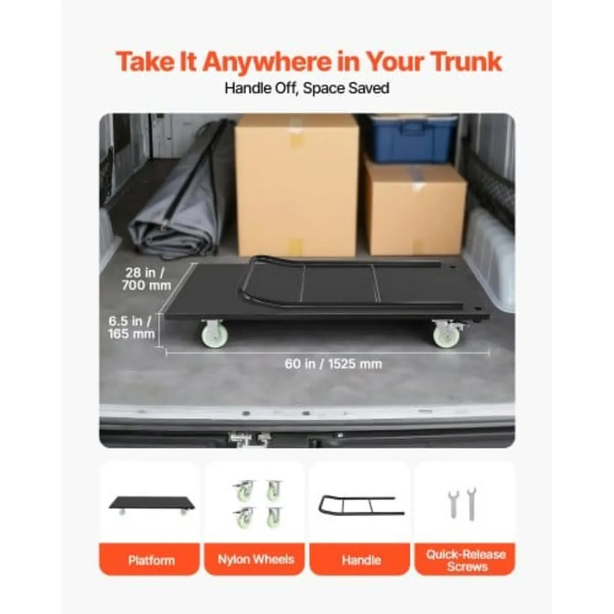 Heavy Duty Platform Truck, 2000 lbs Capacity, Indu - Image 2