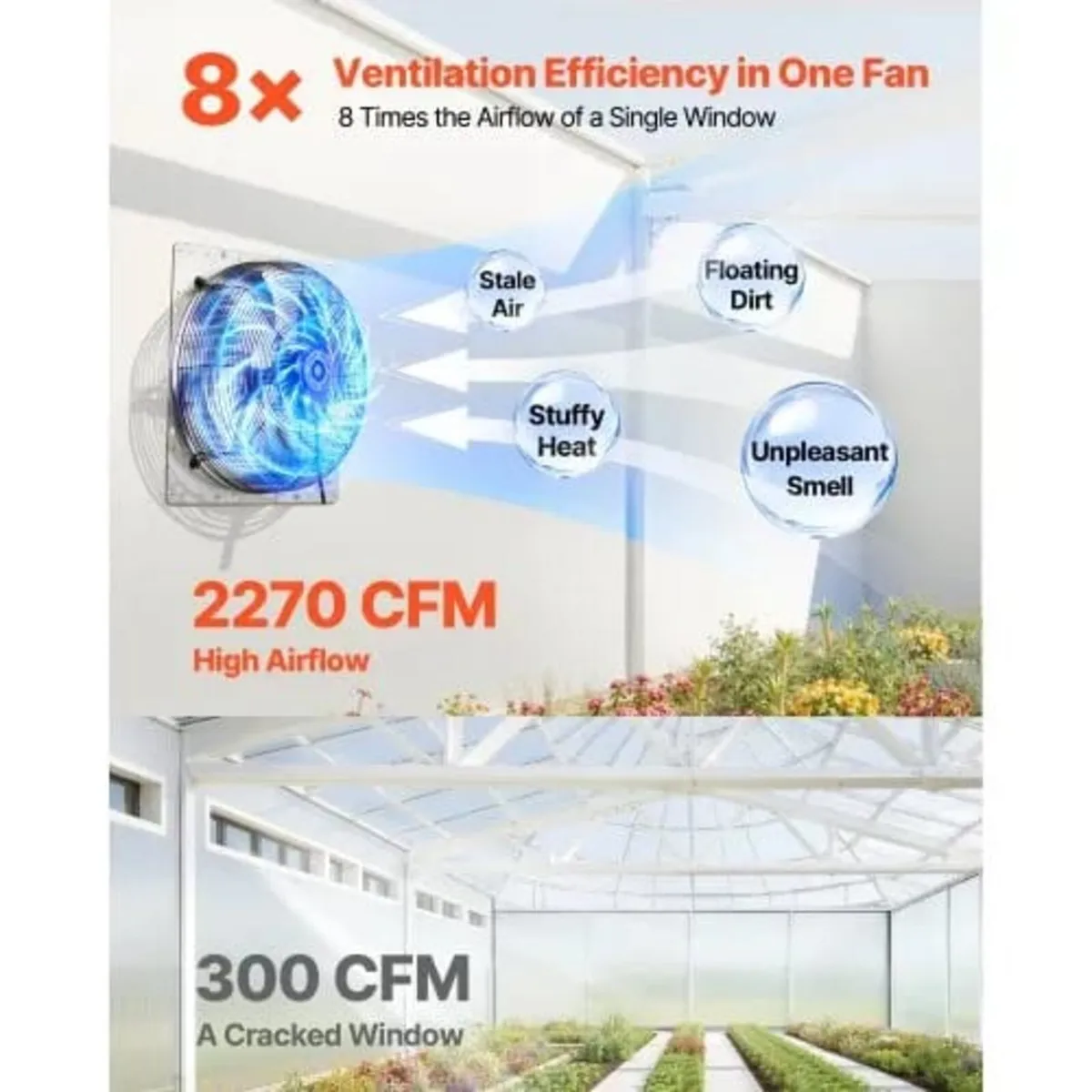 413 mm Shutter Exhaust Fan Wall Mounted Automatic - Image 3