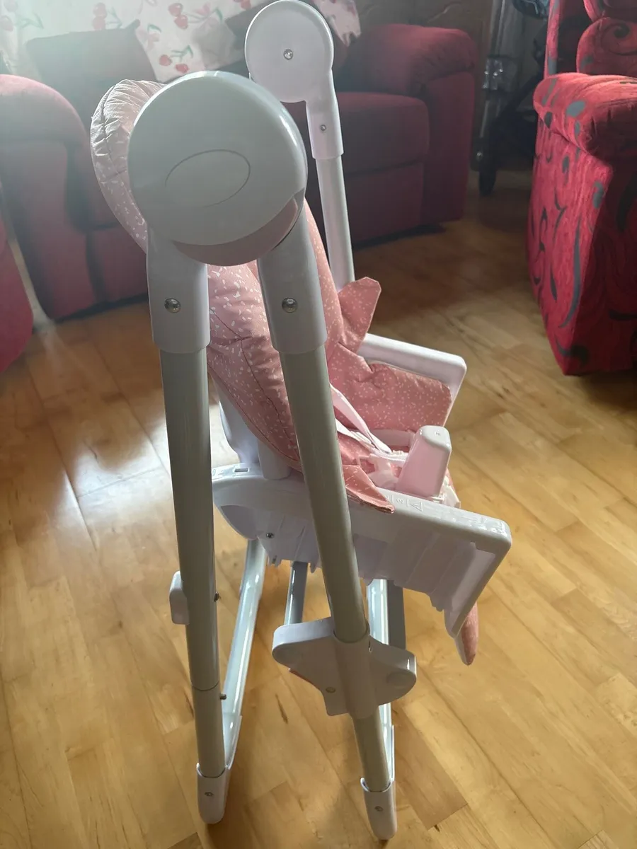 Babylo Hi Lo Convertible High Chair Pink Speckle - Image 2