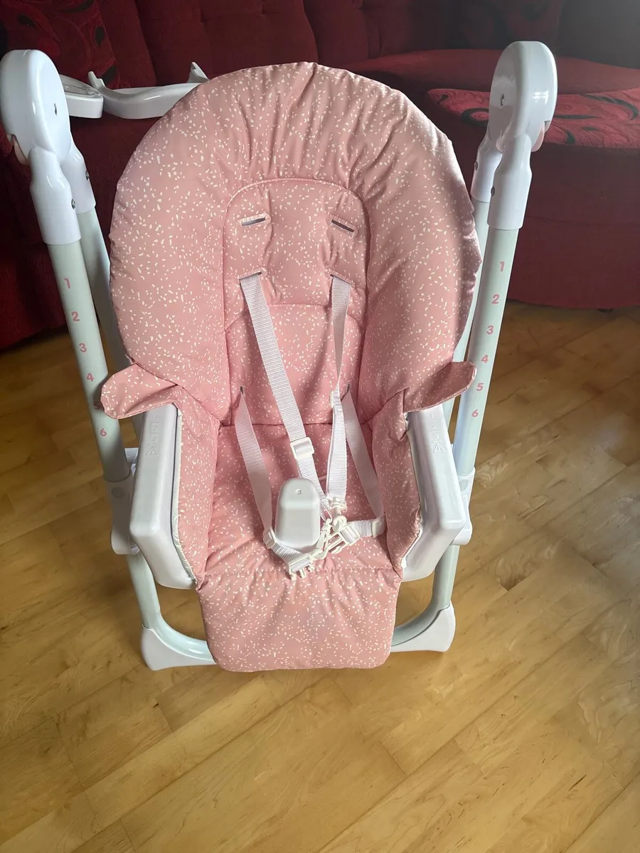 Babylo Hi Lo Convertible High Chair Pink Speckle - Image 3