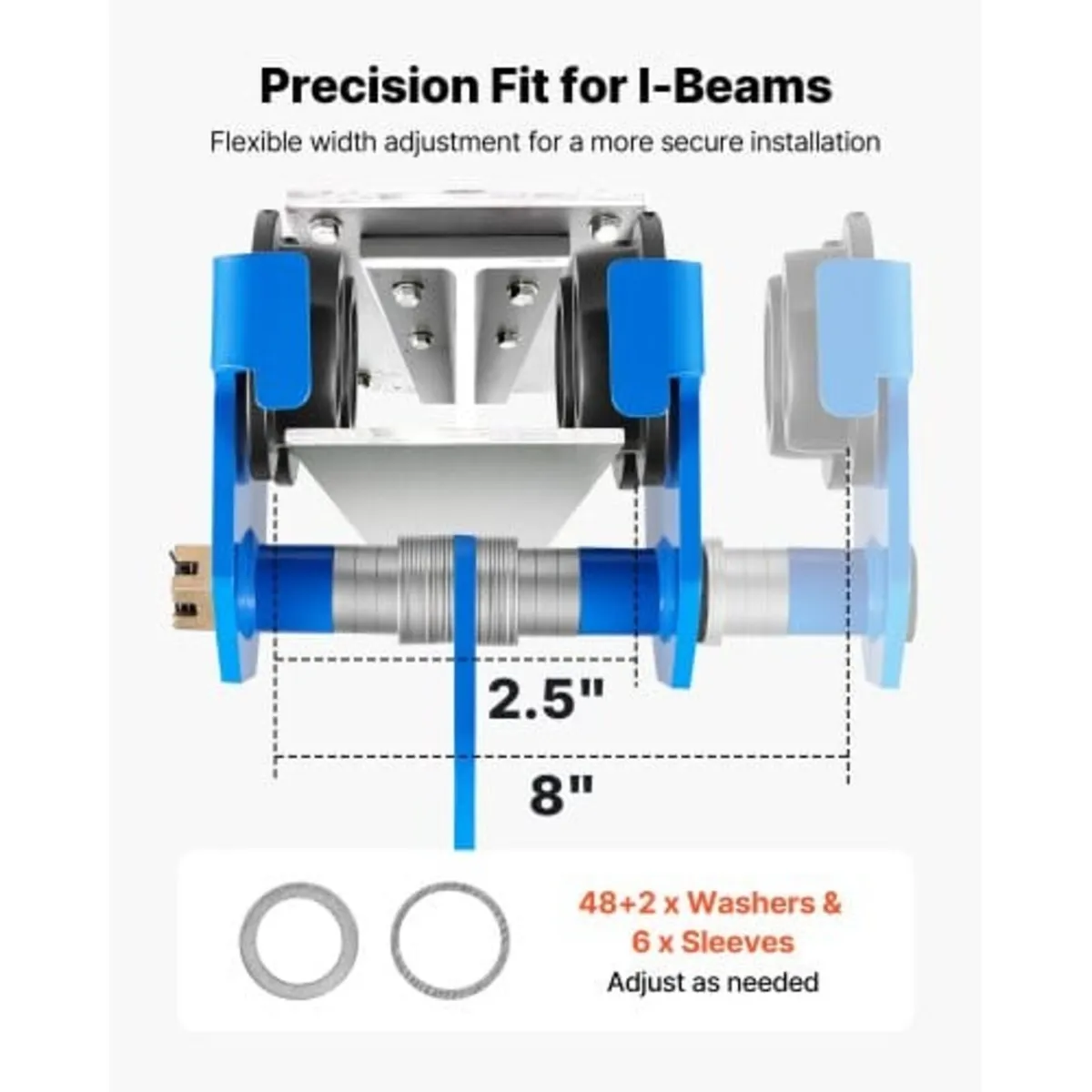 Manual Trolley, 3 Ton Load Capacity, Push Beam Tro - Image 2