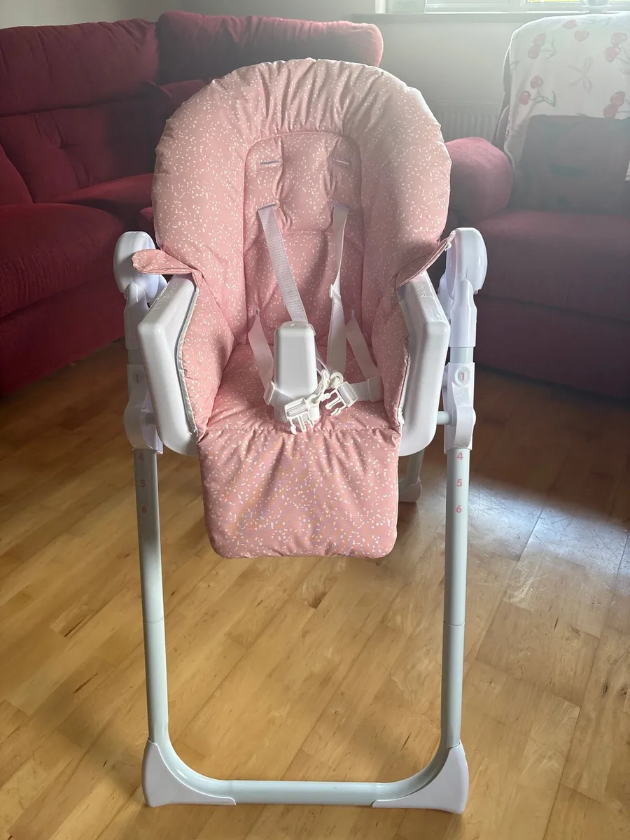Babylo Hi Lo Convertible High Chair Pink Speckle - Image 1