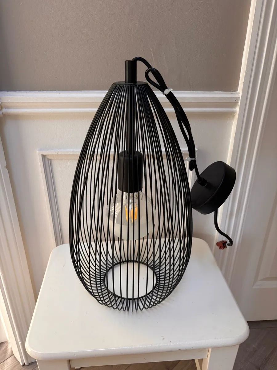 Black Mental Teardrop Pendant Light - Unused