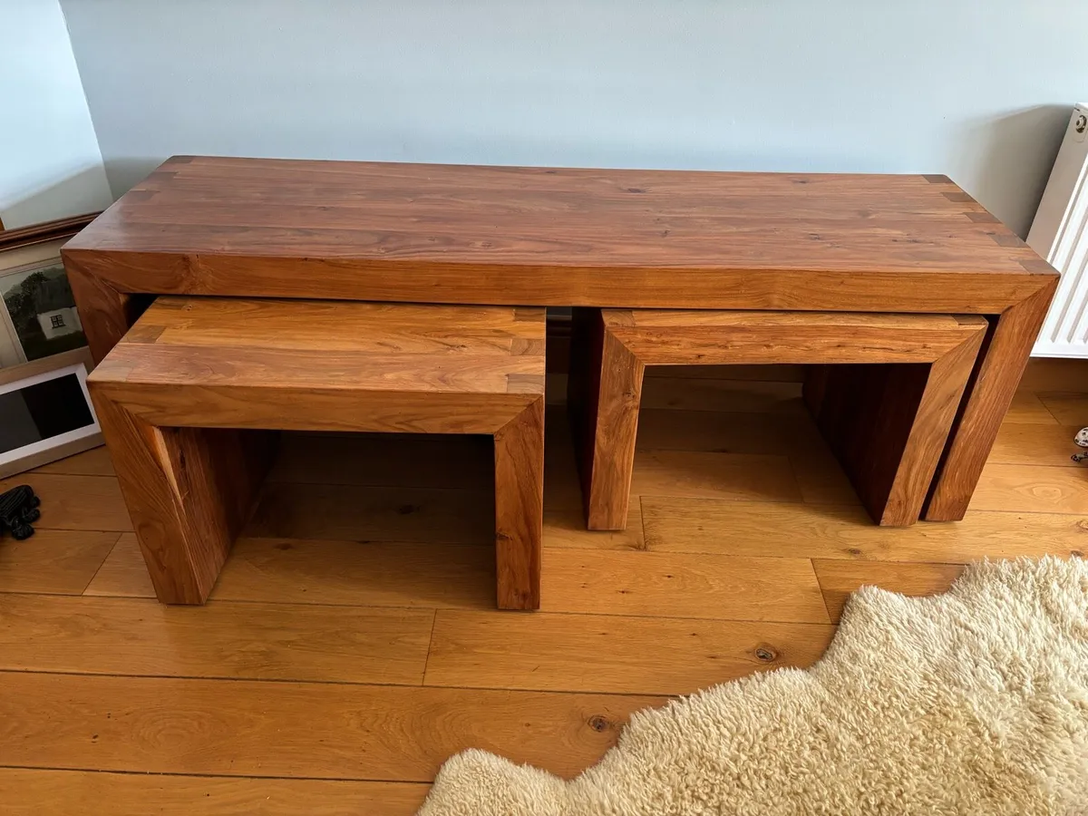 Long low table with 2 smaller insert tables - Image 1