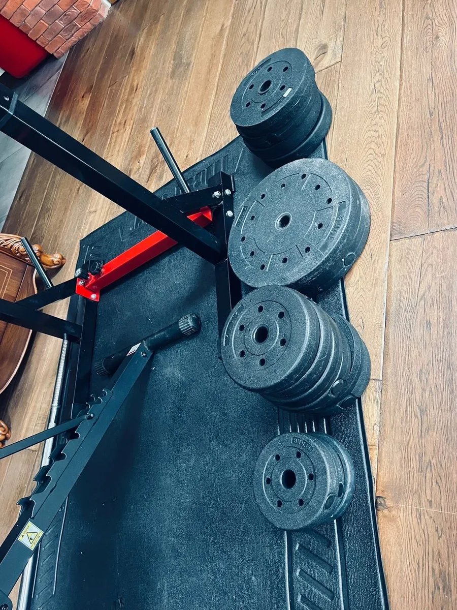 Rack bench barbell dumbbells and weights - Image 4