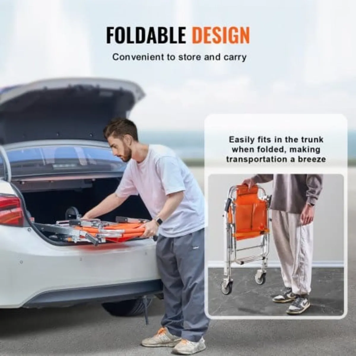EMS Stair Chair, 159 kg Load Capacity, Foldable Al - Image 2