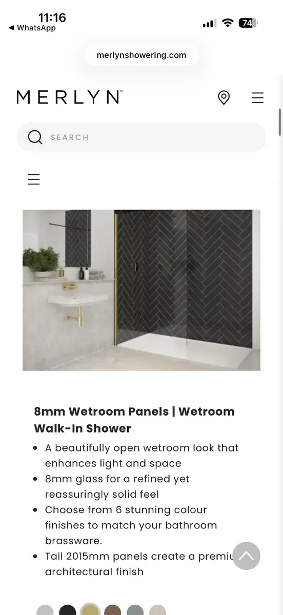 Title: MERLYN 8mm Wetroom Shower Panel – Brushed B - Image 1
