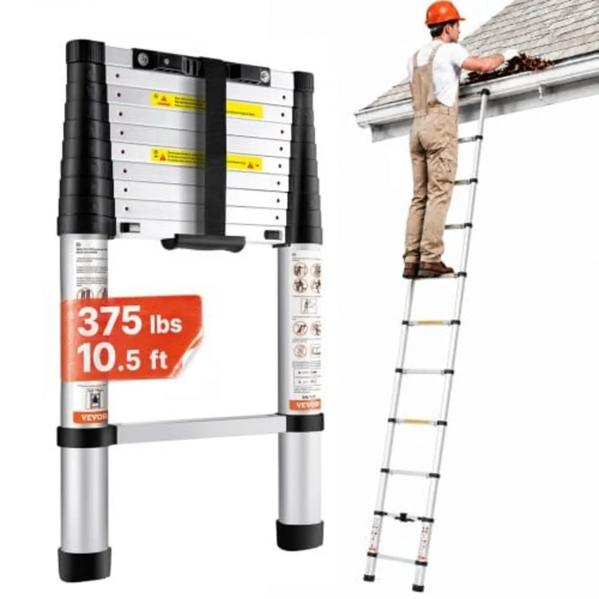 Telescoping Ladder, 320 cm Aluminum One-button Ret - Image 1