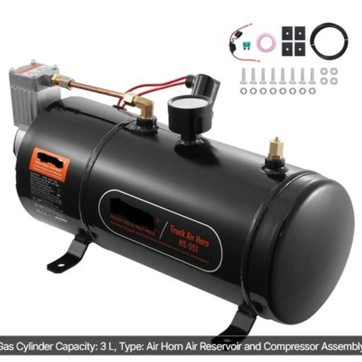 12V Air Compressor with Tank 0.8 Gallon/3 L,Train - Image 1