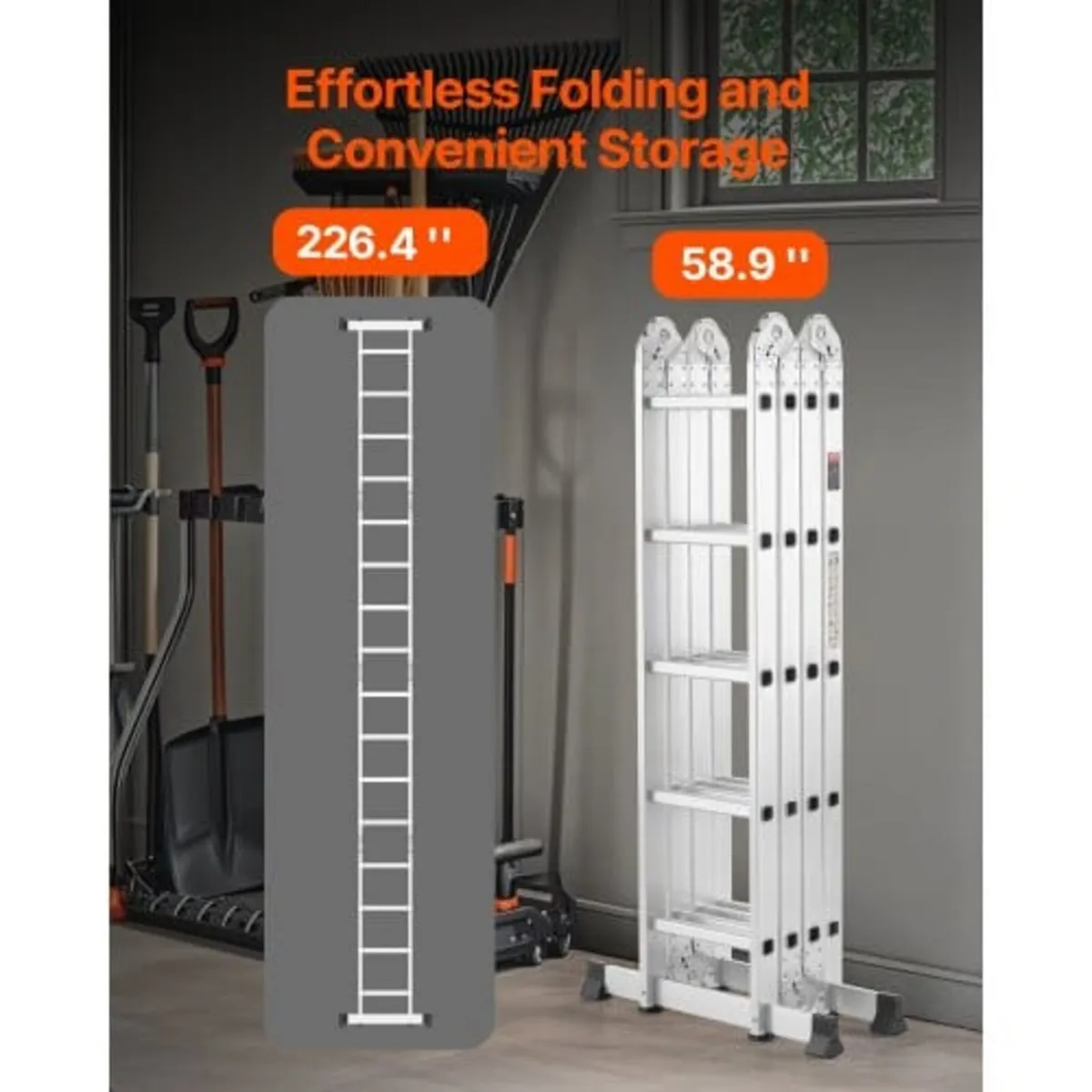 Multi-Purpose Folding Ladder, 7-in-1 Tall Extensio - Image 2