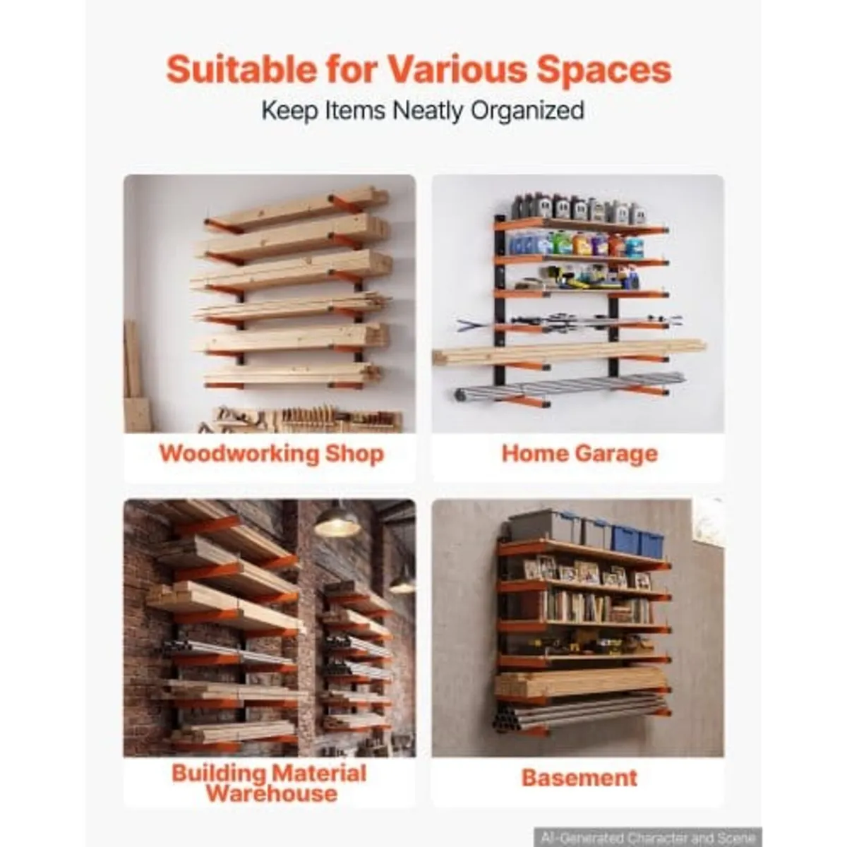Lumber Rack, 6-Tier 2-Pack 50 kg per Tier, Foldabl - Image 4