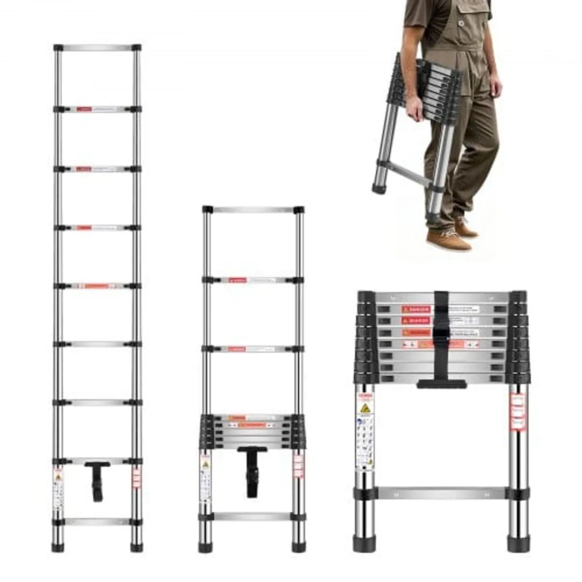 Telescoping Ladder, 2540mm Stainless Steel Lightwe - Image 1