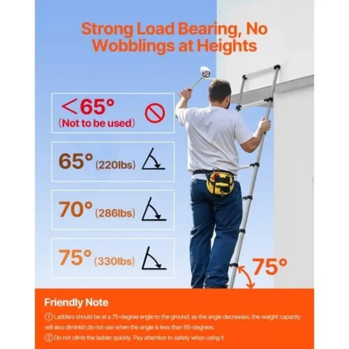 Telescoping Ladder, 2540mm Stainless Steel Lightwe - Image 3