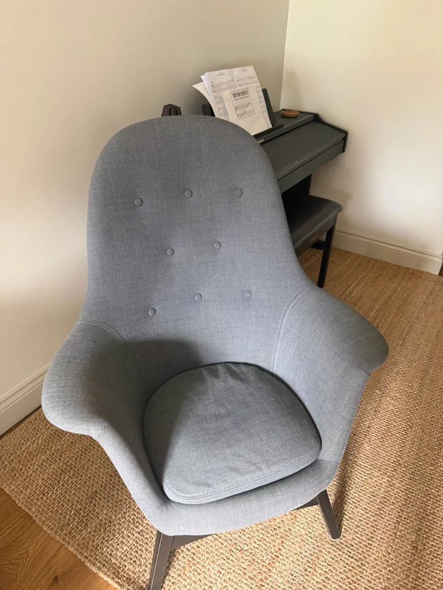 Two Benarp Ikea armchairs grey - Image 3