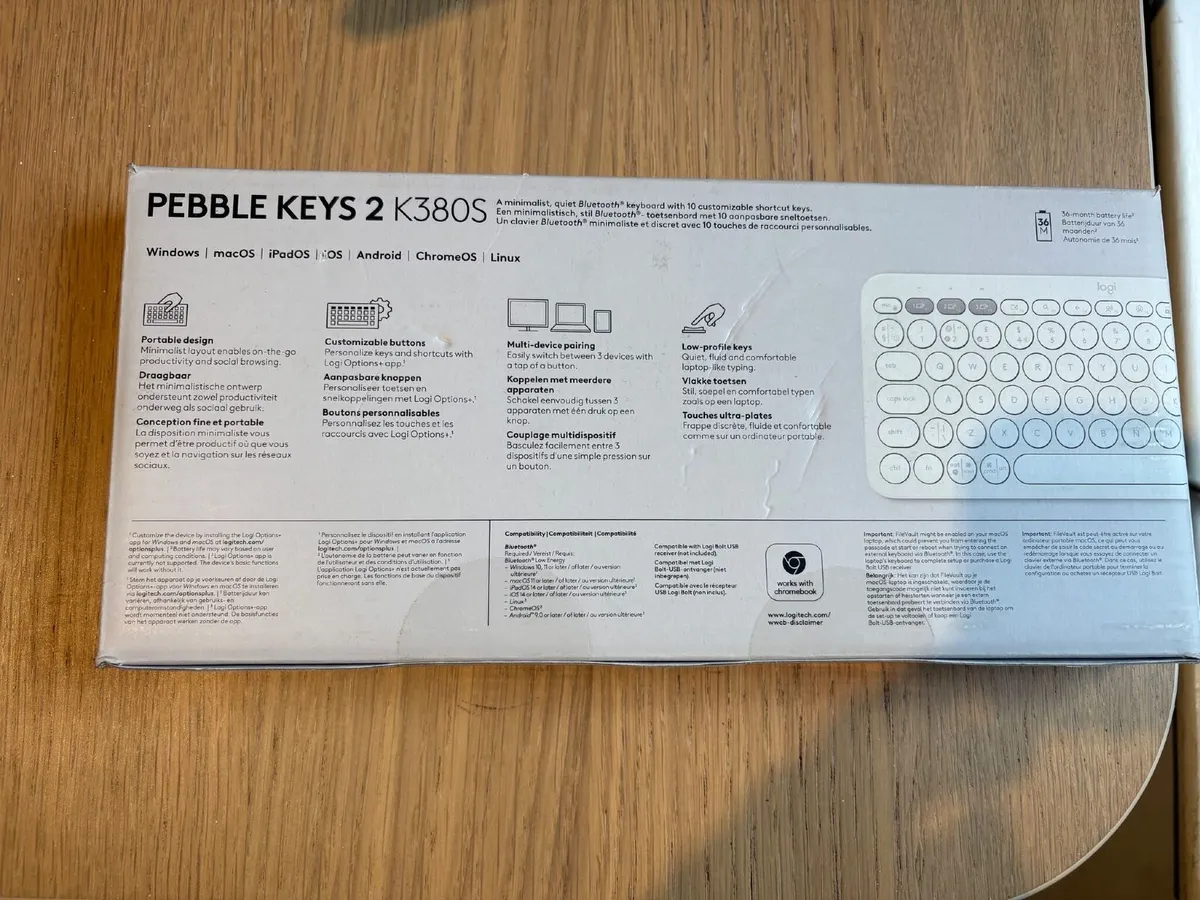 Logitech Pebble Keys 2 K380s, White, New Sealed - Image 4