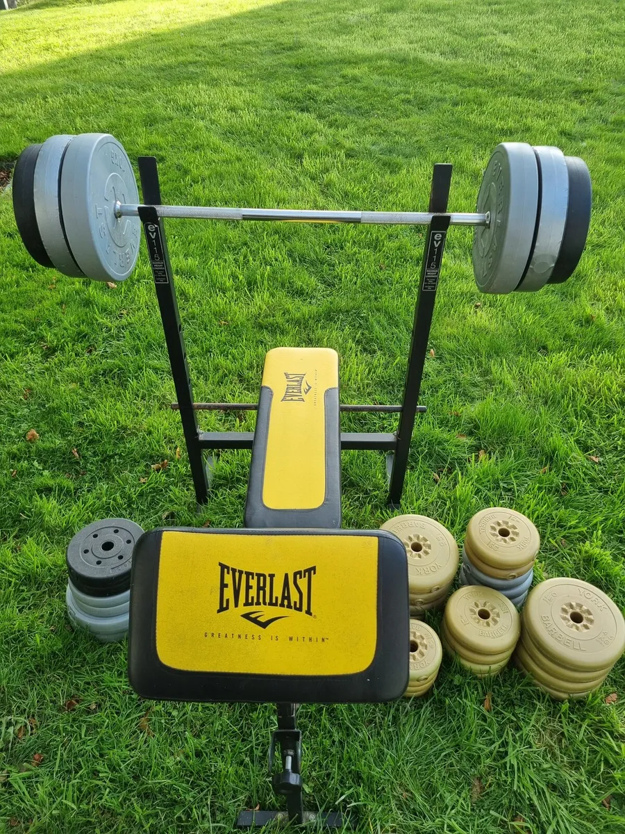 128kg Weights and bench