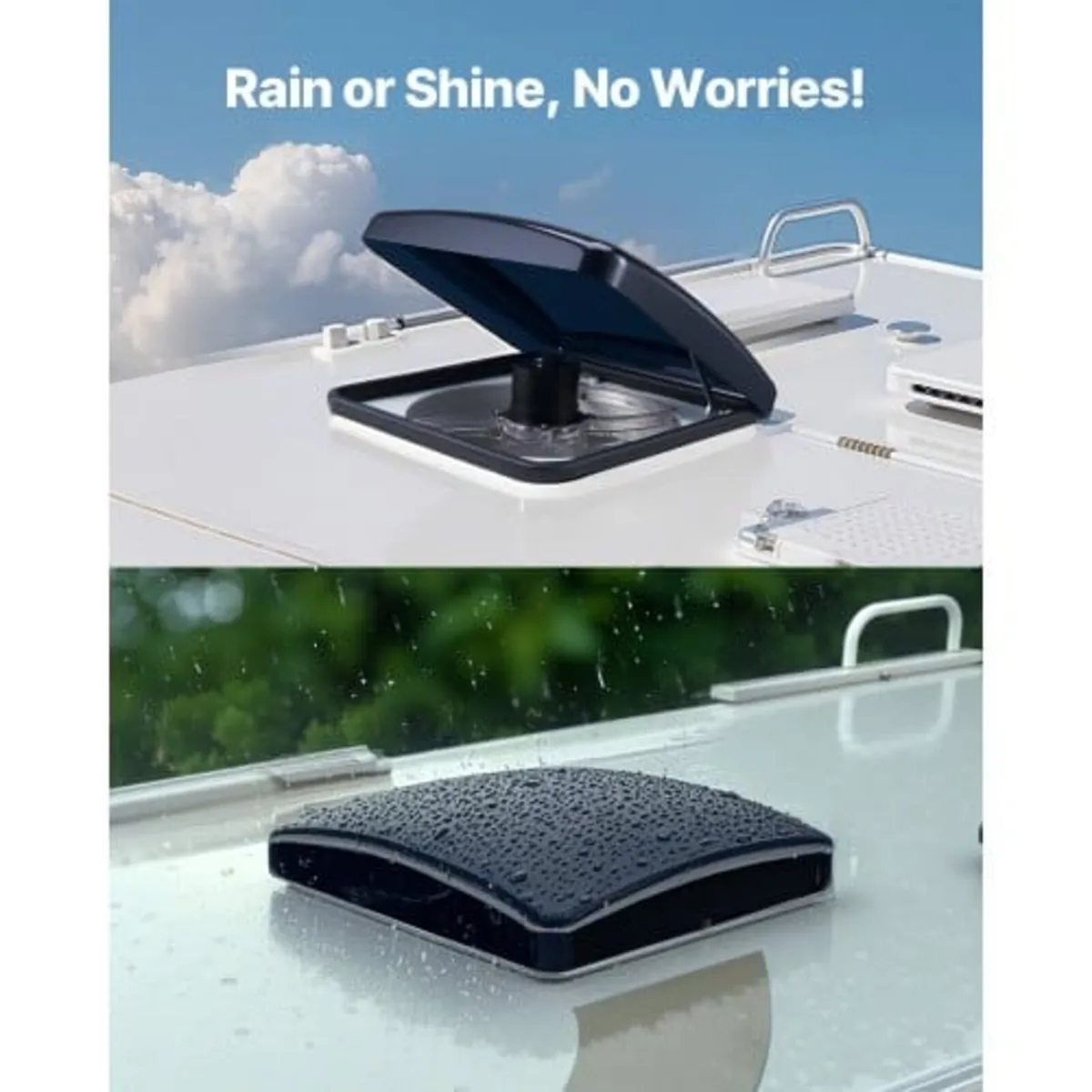 RV Vent Fan, 14 inch RV Roof Vent Fan 12V, Powerfu - Image 3