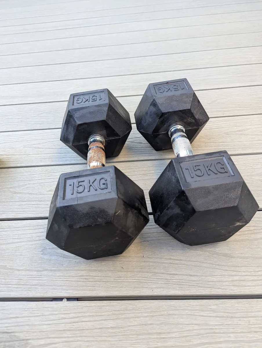 15 kg Hex Dumbbells - Image 1