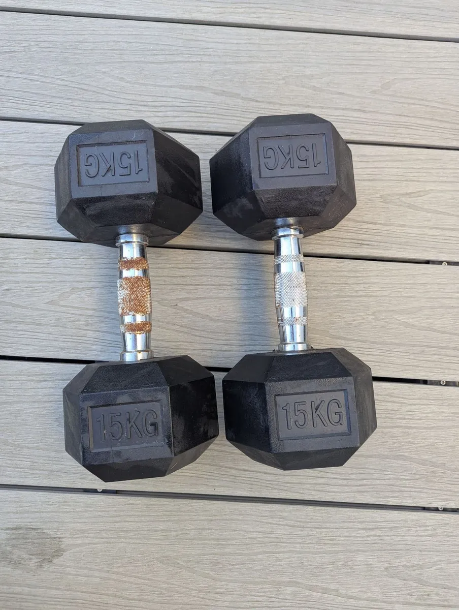 15 kg Hex Dumbbells - Image 2