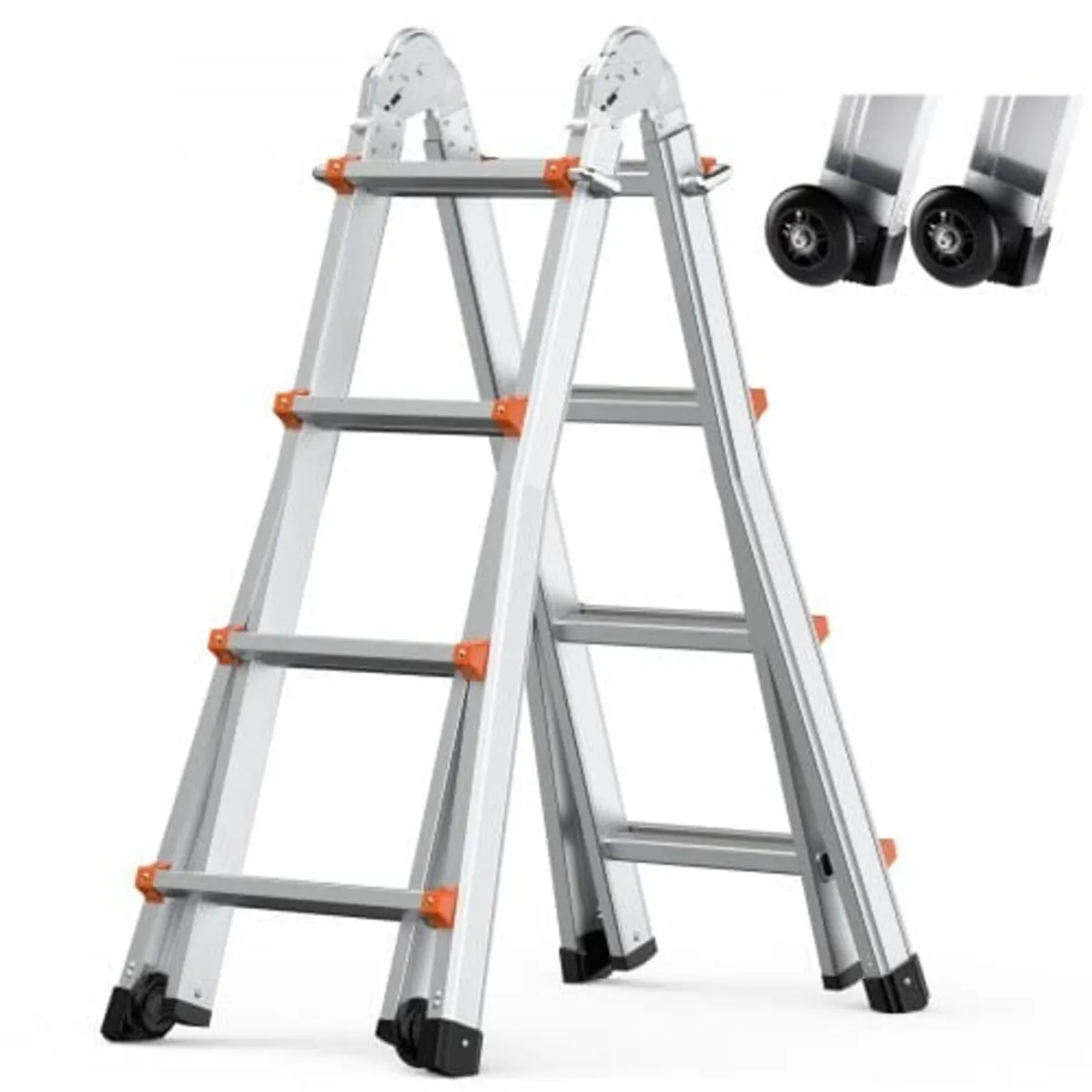 Telescoping Ladder A Frame, 15.5 FT Compact Alumin - Image 1