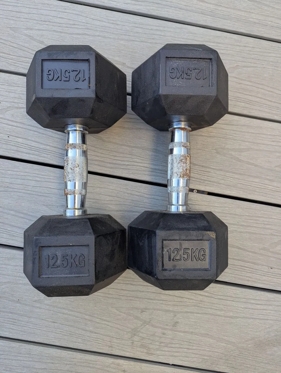 12.5kg Hex Dumbbells - Image 2