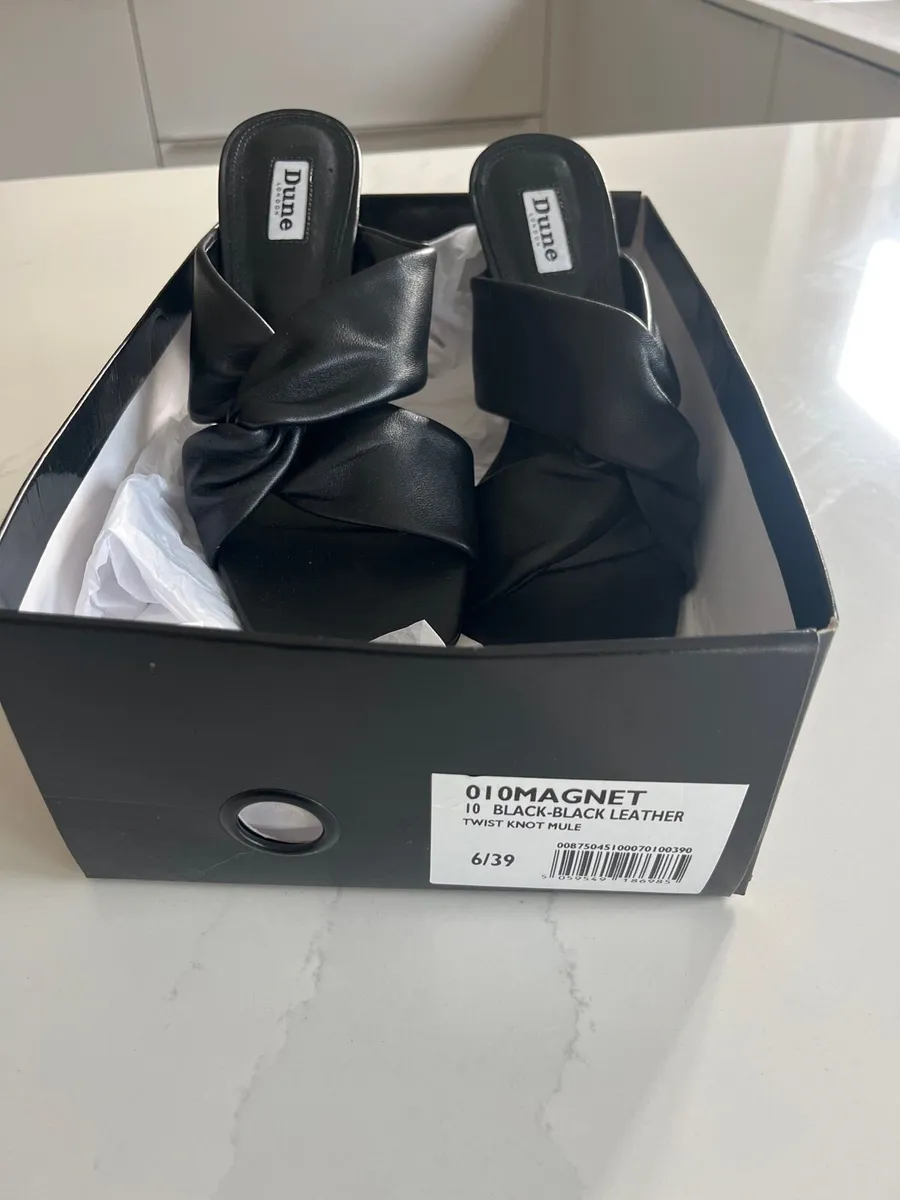 Dune black leather sandals - Image 1