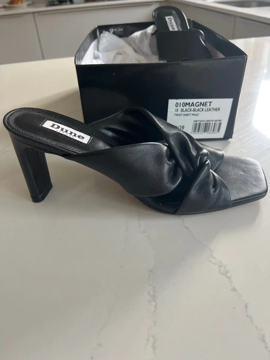 Dune black leather sandals - Image 2