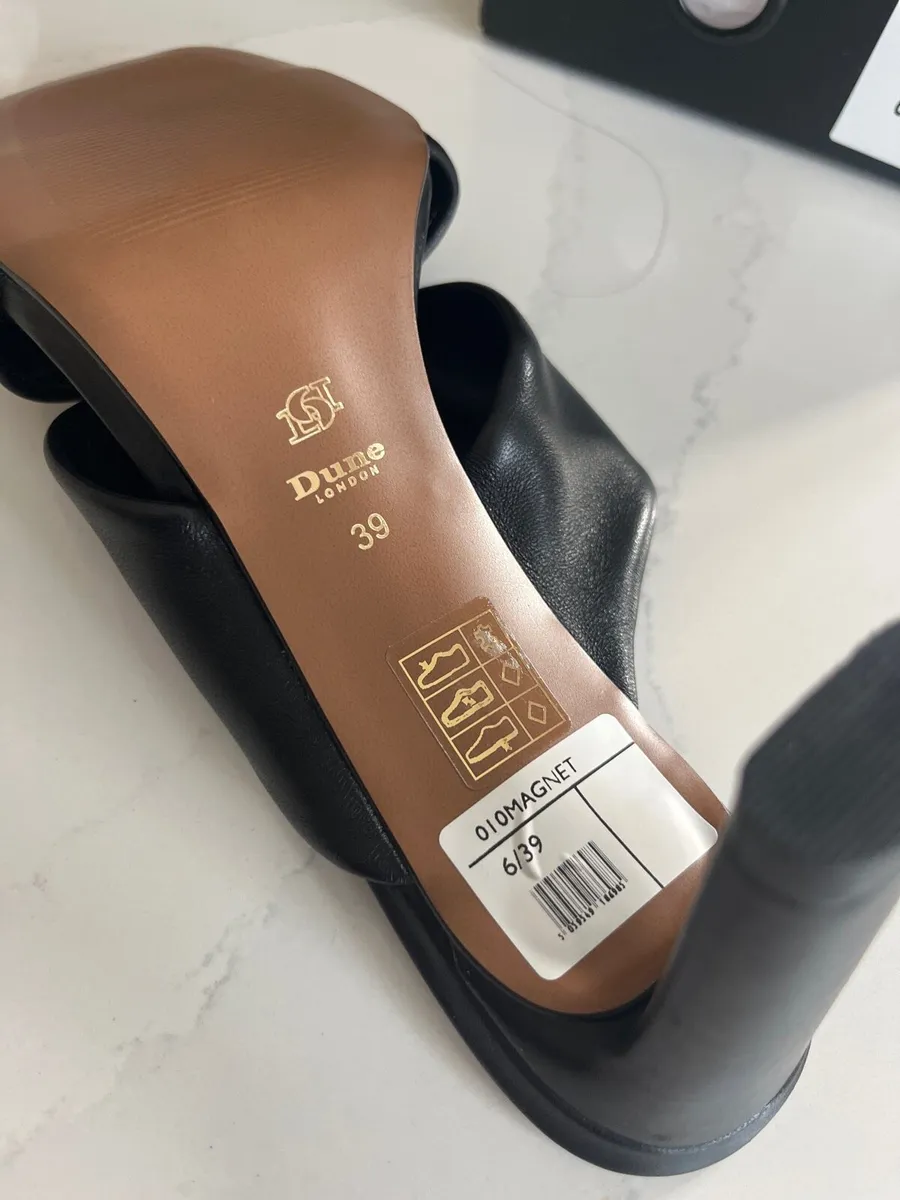 Dune black leather sandals - Image 3