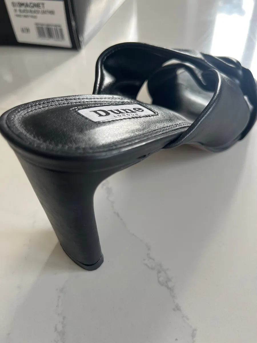Dune black leather sandals - Image 4