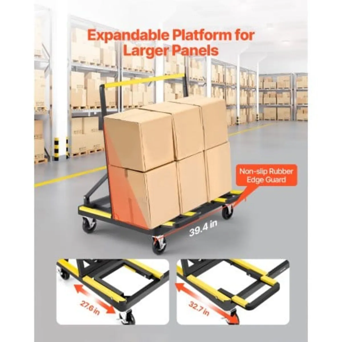 Drywall Cart Dolly, 816 kg Load Capacity, Steel Pa - Image 4