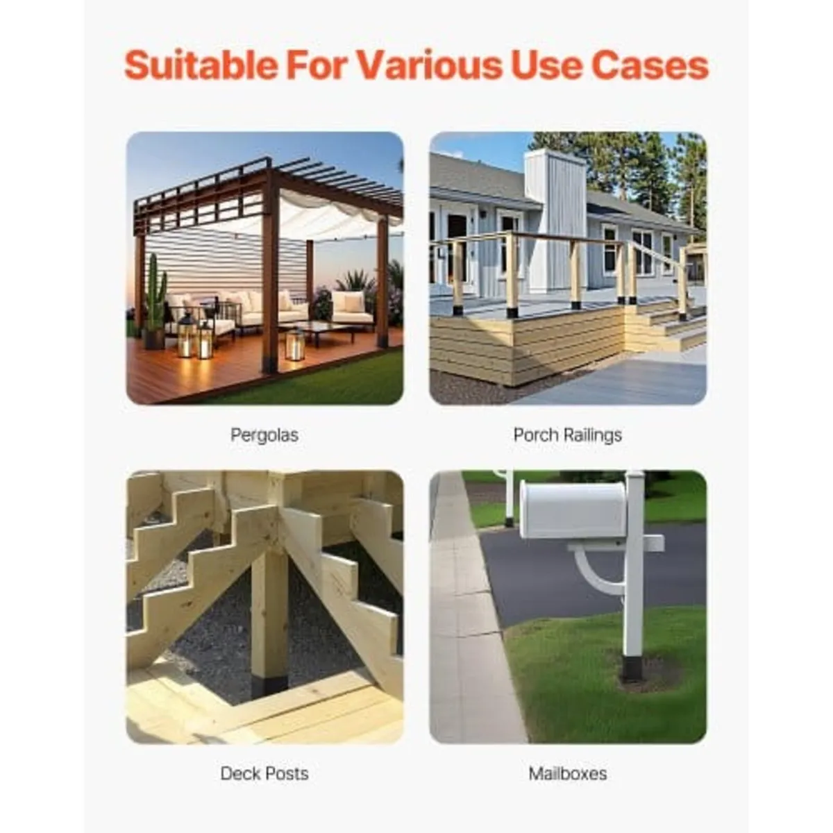 6x6 Post Base 4 Pcs, Inner Size 5.6x5.6 inch / 142 - Image 4