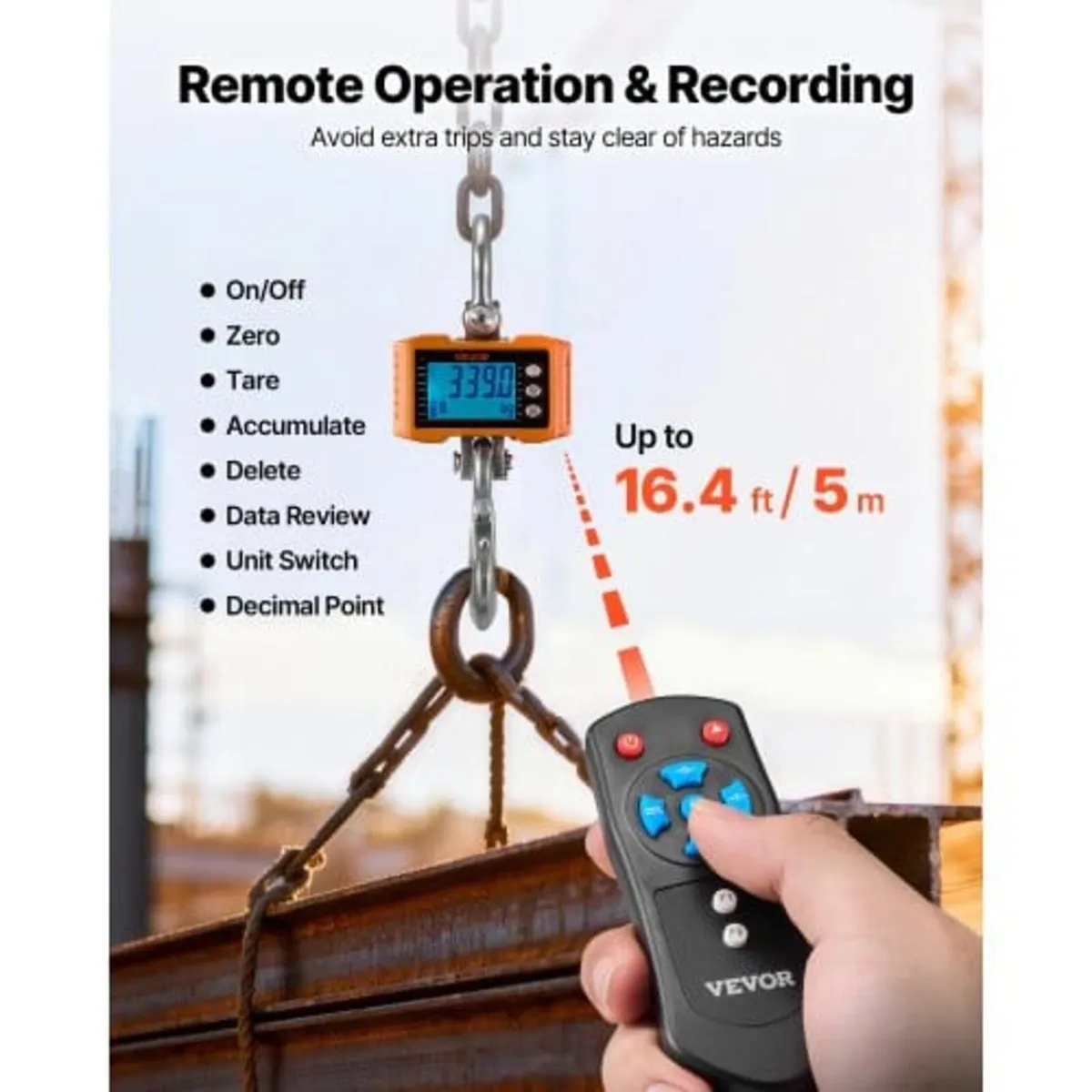 Digital Crane Scale, 4400 lbs/2000 kg Max Capacity - Image 2