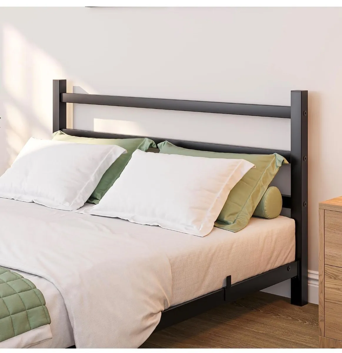Double Bed Frame With Headboard,4ft6 Floor Bed Fra - Image 4