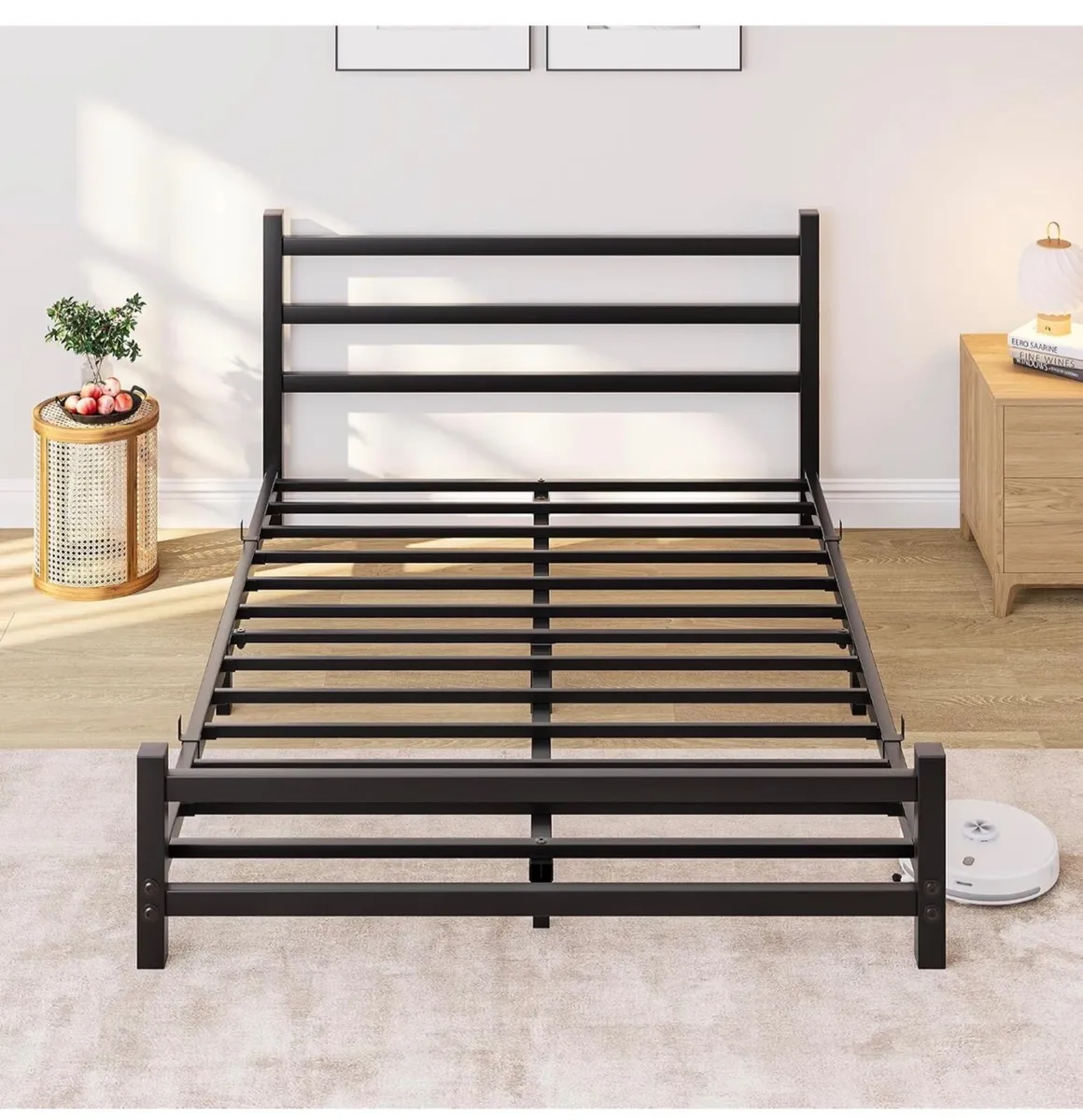 Double Bed Frame With Headboard,4ft6 Floor Bed Fra - Image 3